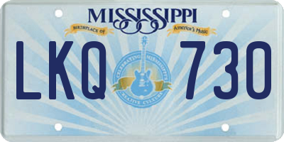 MS license plate LKQ730