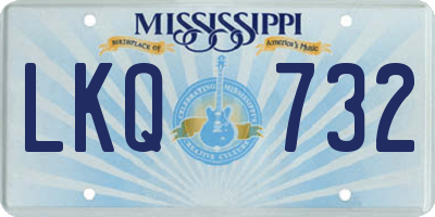 MS license plate LKQ732