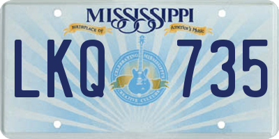 MS license plate LKQ735