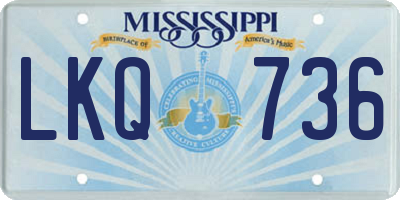 MS license plate LKQ736