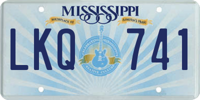MS license plate LKQ741