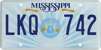 MS license plate LKQ742