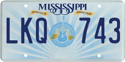 MS license plate LKQ743