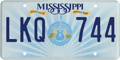 MS license plate LKQ744