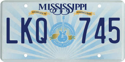 MS license plate LKQ745