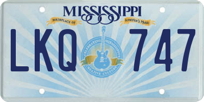 MS license plate LKQ747