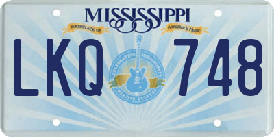 MS license plate LKQ748
