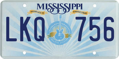 MS license plate LKQ756