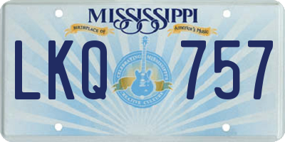 MS license plate LKQ757