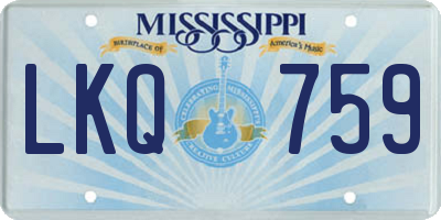 MS license plate LKQ759