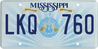 MS license plate LKQ760
