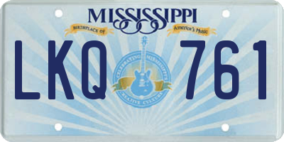 MS license plate LKQ761