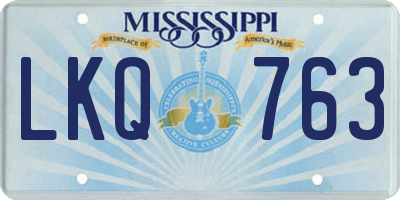 MS license plate LKQ763