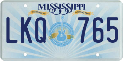 MS license plate LKQ765