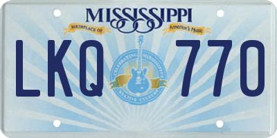 MS license plate LKQ770
