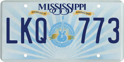 MS license plate LKQ773