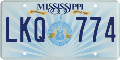 MS license plate LKQ774
