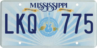 MS license plate LKQ775