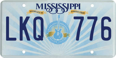 MS license plate LKQ776