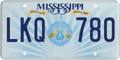 MS license plate LKQ780