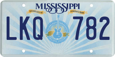 MS license plate LKQ782