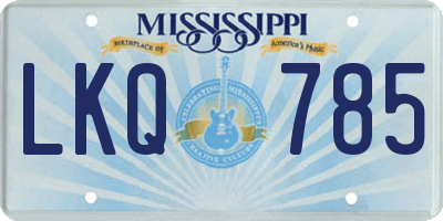 MS license plate LKQ785