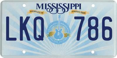 MS license plate LKQ786