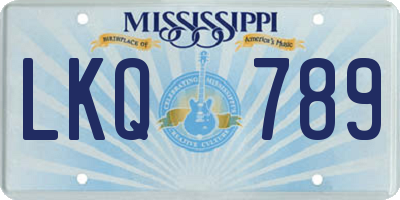 MS license plate LKQ789