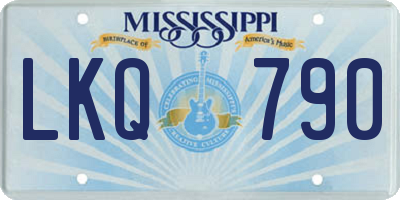 MS license plate LKQ790