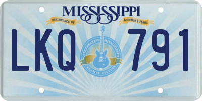 MS license plate LKQ791