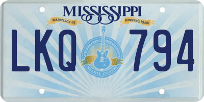 MS license plate LKQ794