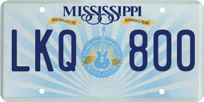 MS license plate LKQ800