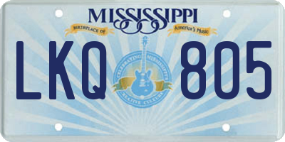 MS license plate LKQ805