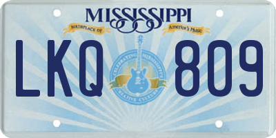 MS license plate LKQ809