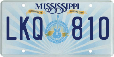 MS license plate LKQ810