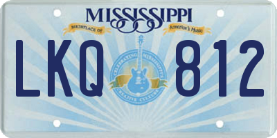 MS license plate LKQ812