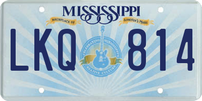 MS license plate LKQ814