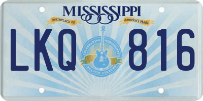 MS license plate LKQ816