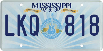 MS license plate LKQ818