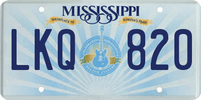 MS license plate LKQ820