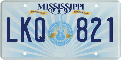 MS license plate LKQ821