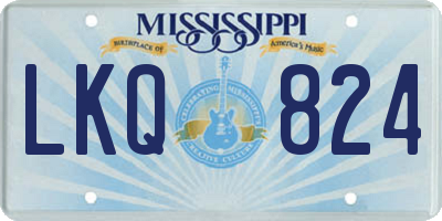 MS license plate LKQ824