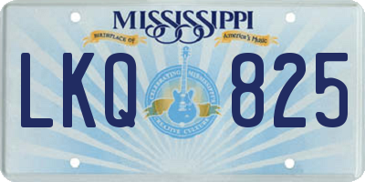 MS license plate LKQ825