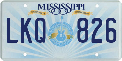 MS license plate LKQ826