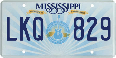 MS license plate LKQ829