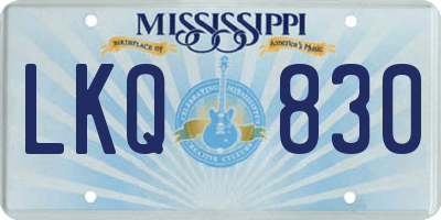 MS license plate LKQ830