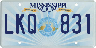 MS license plate LKQ831