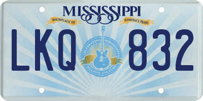 MS license plate LKQ832