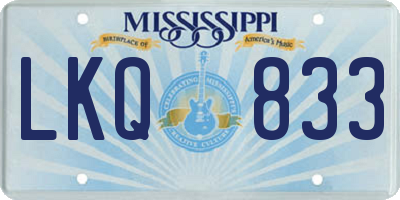 MS license plate LKQ833