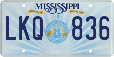 MS license plate LKQ836